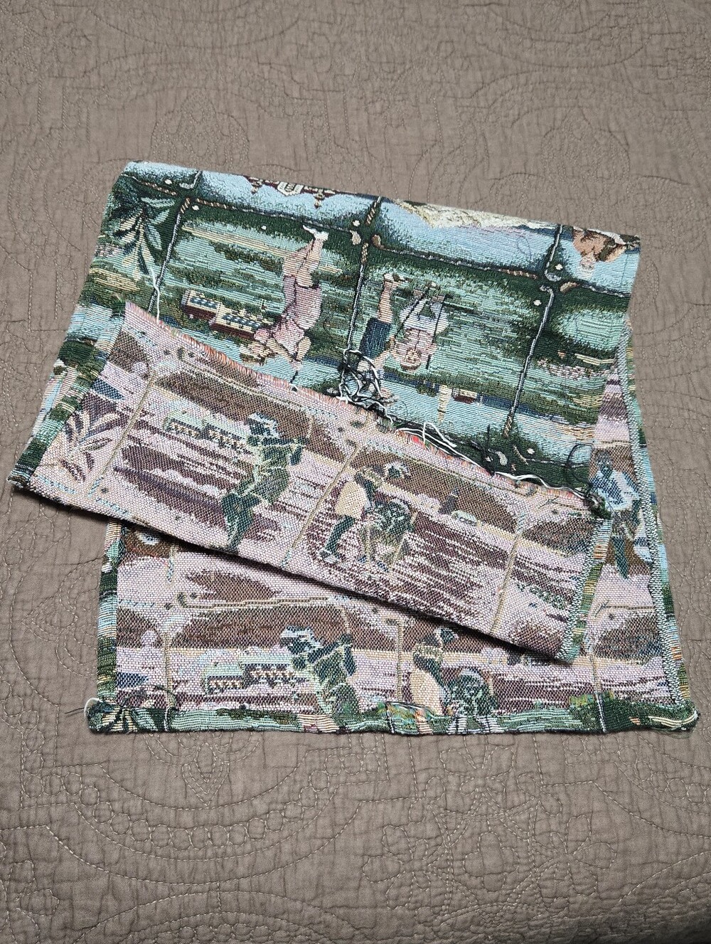 Upholstery Fabric with a Golf Theme Pattern golfing clubhouse lighthouse